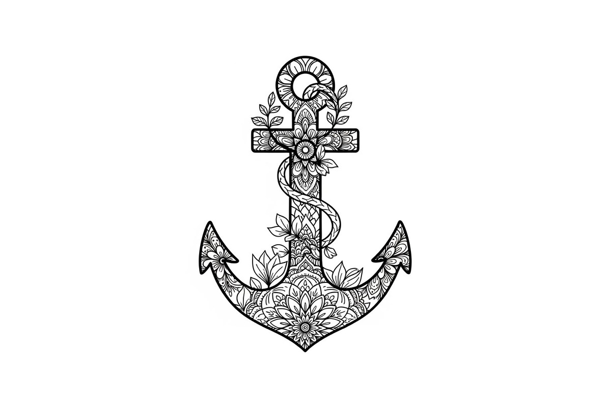 Ornamental Anchor Silhouette SVG, an Illustration by Designs_River (Photo 23 of 31)