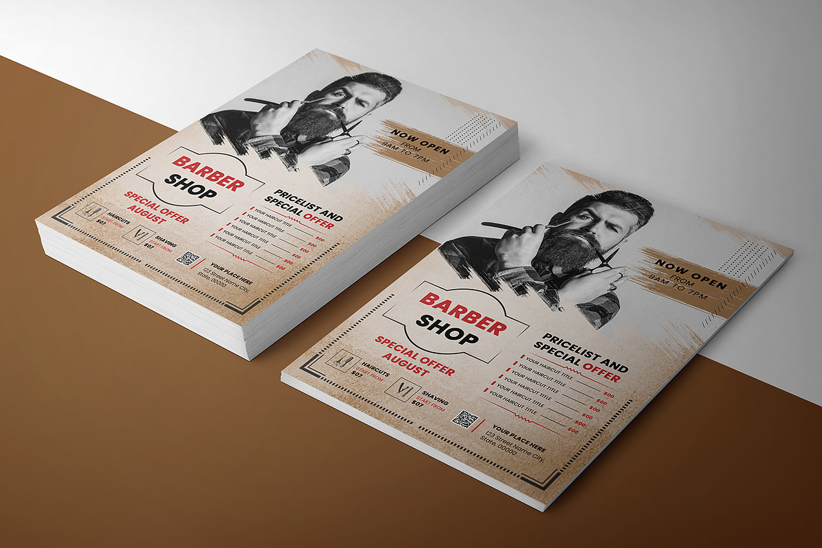 Barber Shop Flyer Template, a Flyer Template by Template Shop (Photo 3 of 3)