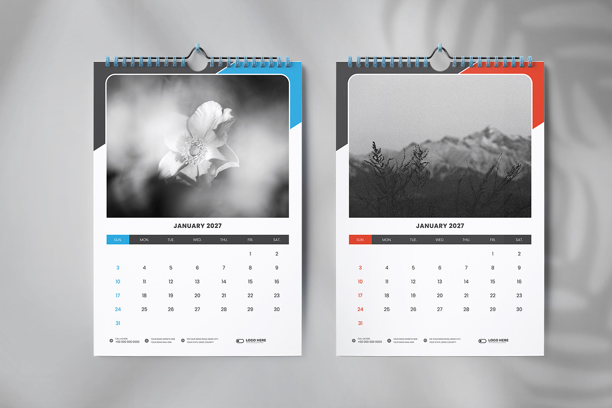 2027 Calendar template, a Stationery Template by Tanmoy Topu (Photo 1 of 3)