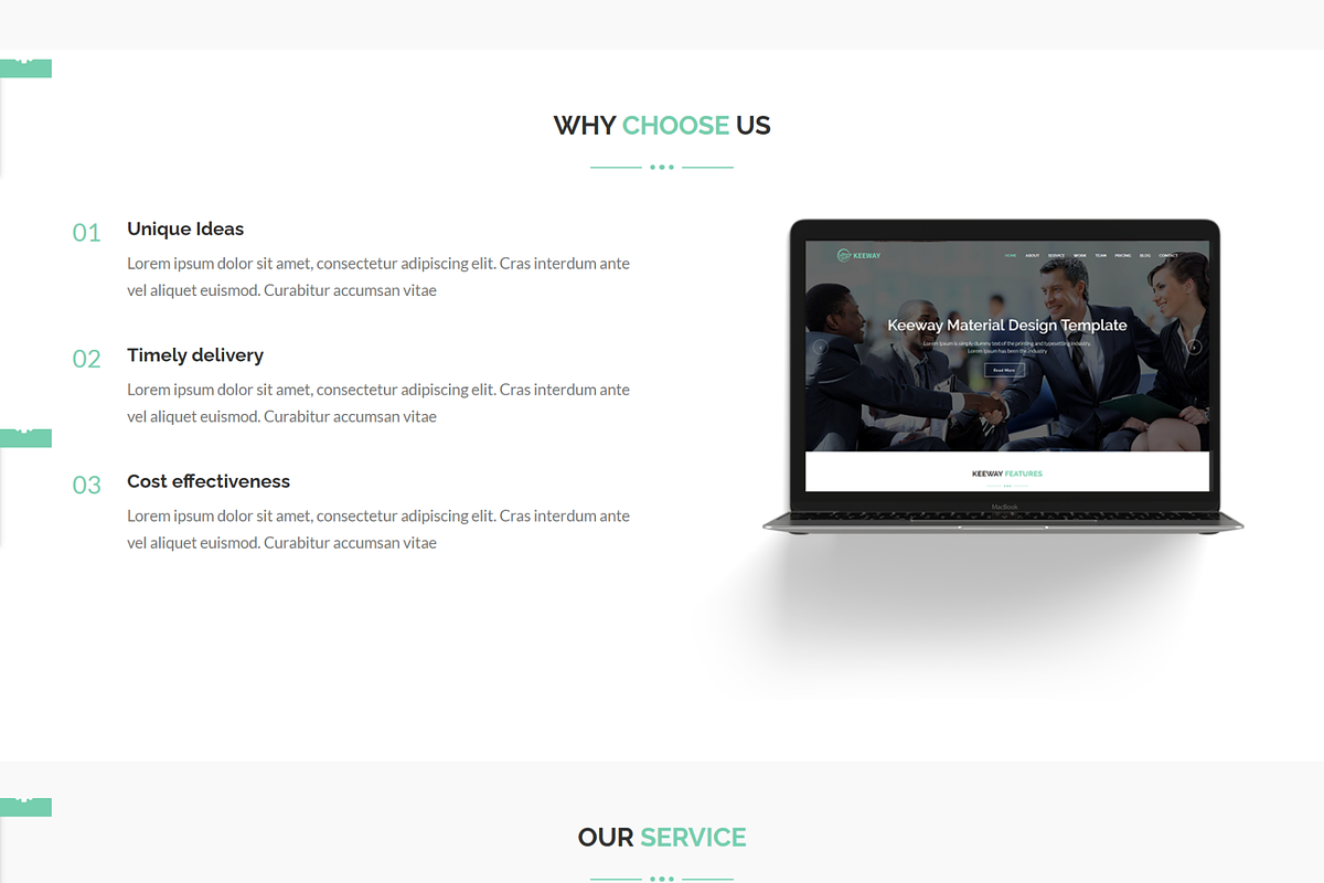 Material Design Agency HTML Theme, a Bootstrap Template by Themeplaza (Photo 3 of 7)