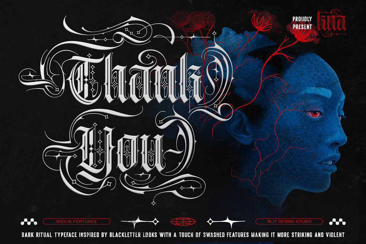 Dark Ritual Typeface, a Blackletter Font by alit design (Photo 20 of 20)