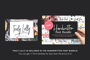 Truly Lully Handwritten Font & Extra