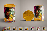 Canned Food Mockup 10 PSD Files, a Cups & Container Mockup by Muhazdinata (Thumbnail 1 of 21)