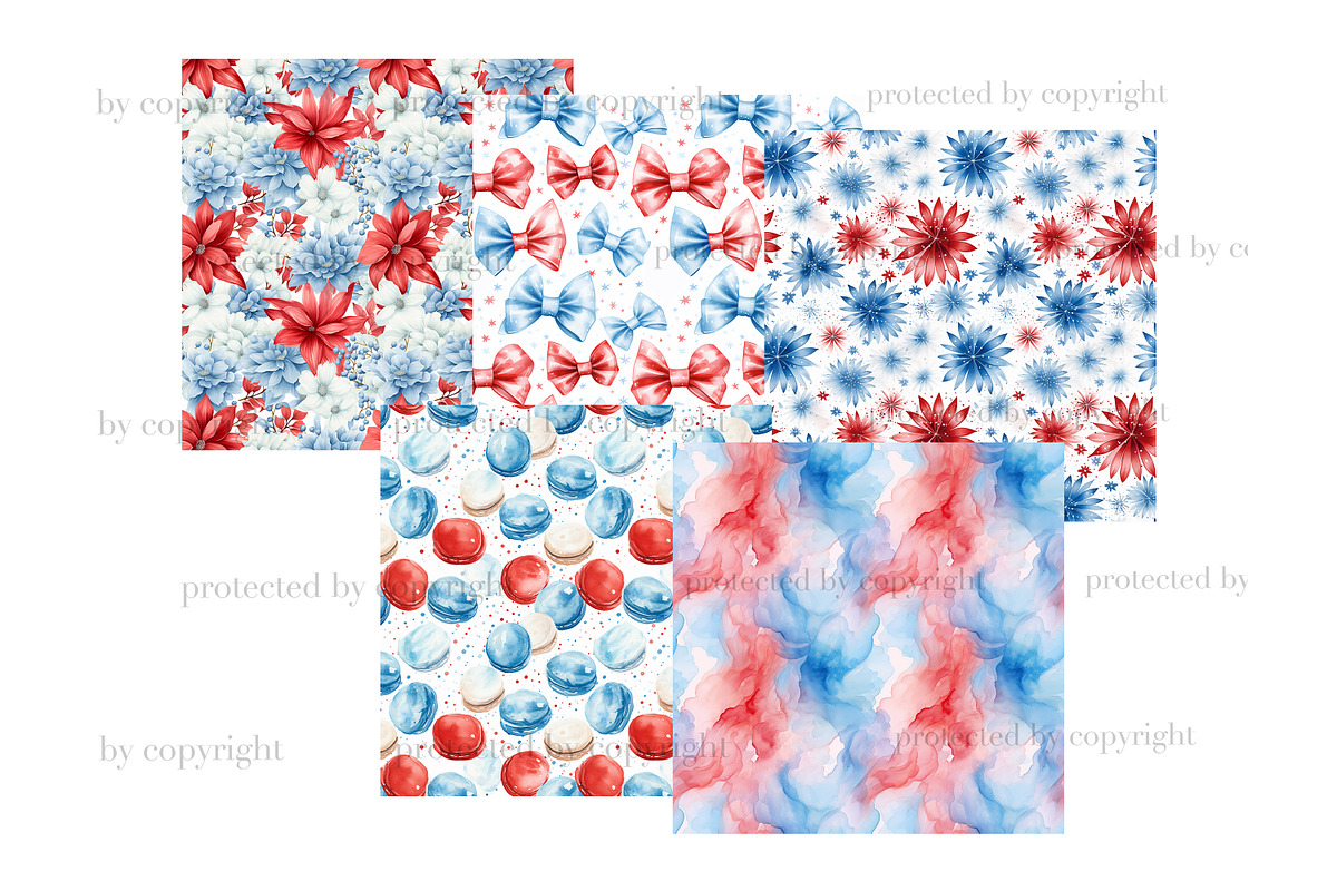 Patriotic Paper 4Th Of July Pattern, a Pattern Graphic by GlamArtZhanna (Photo 4 of 4)