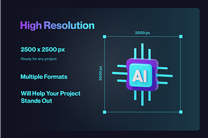 3D Artificial Intelligence Icons