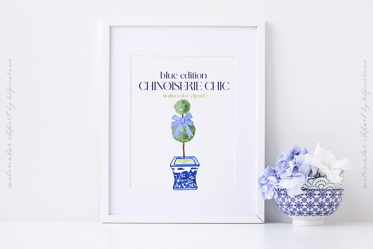 Chinoiserie Blue Watercolor, a Decorative Illustration by LABFcreations (Photo 3 of 10)