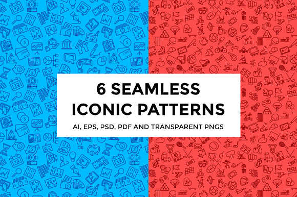 6 Seamless Iconic Patterns preview 6