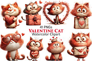 Valentine Cat Clipart, an Illustration by Pixels.Craft (Thumbnail 1 of 5)