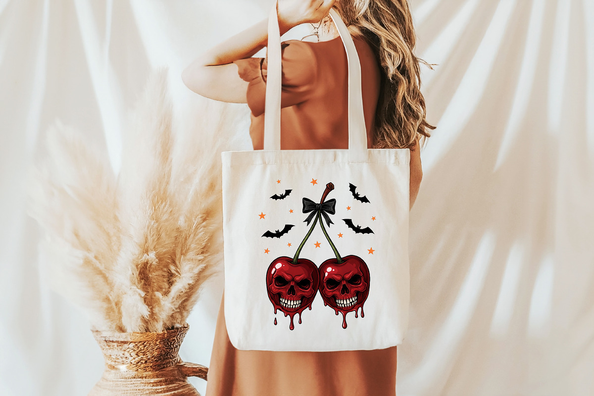 Skull Cherries, Coquette Halloween S, an Illustration by Libby Wishes (Photo 5 of 6)