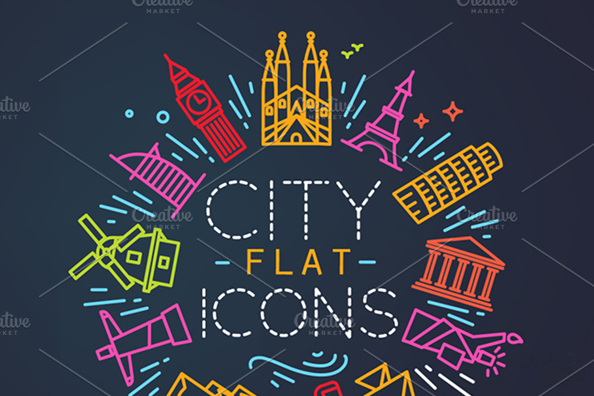 City flat icons, an Icon by Anna (Photo 1 of 4)