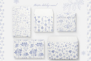 Christmas patterns Vol.2 Toile blue, a Pattern Graphic by ON_lineart_store (Thumbnail 2 of 10)