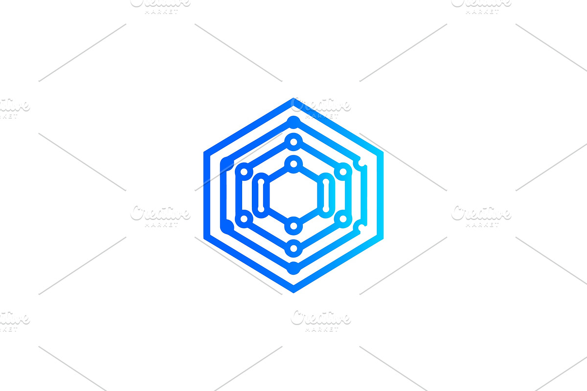 Modern Geometric Hexagon Tech Logo, a Branding & Logo Template by Vectorium Studio (Photo 1 of 9)