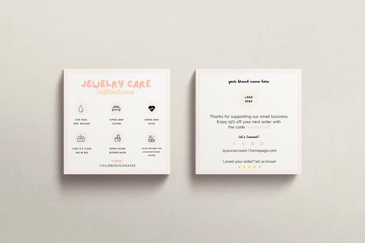Jewelry Care Card for Canva Template, a Flyer Template by Hellohastore (Photo 7 of 9)