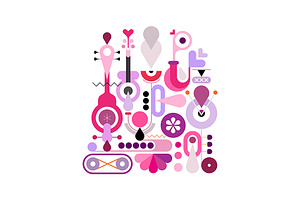 Abstract Musical Vector Design, an Illustration by danjazzia