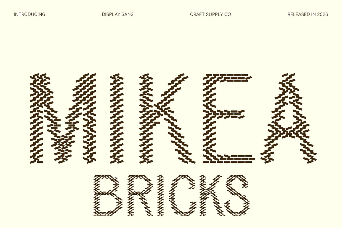 Mikea Bricks, a Sans Serif Font by Craft Supply Co. (Photo 1 of 8)