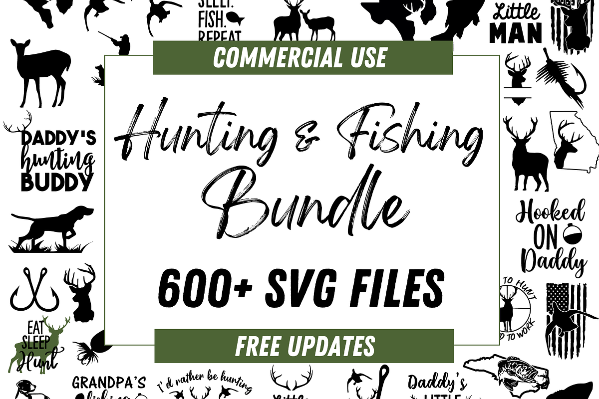 600+ Hunting & Fishing SVG Files, an Animal Illustration by palmettosvg (Photo 1 of 2)