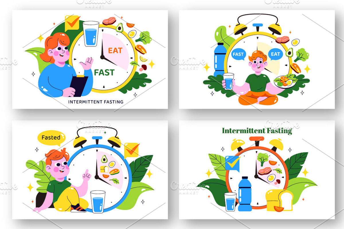 10 Intermittent Fasting Illustration, a Food Illustration by denayunebgt (Photo 3 of 4)