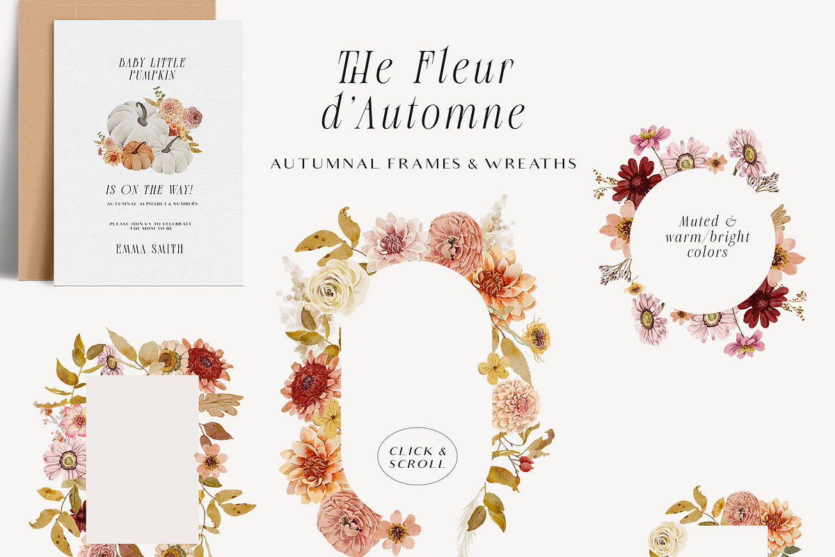 Autumn fall Watercolor warm flowers, a Seasonal Illustration by Grace Noboa Illustrations (Photo 4 of 6)