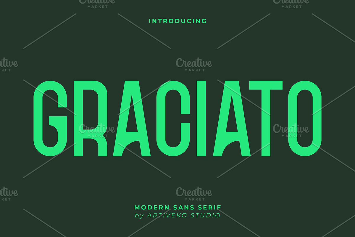 Graciato Condensed Sans Font, a Sans Serif Font by Artiveko (Photo 1 of 6)