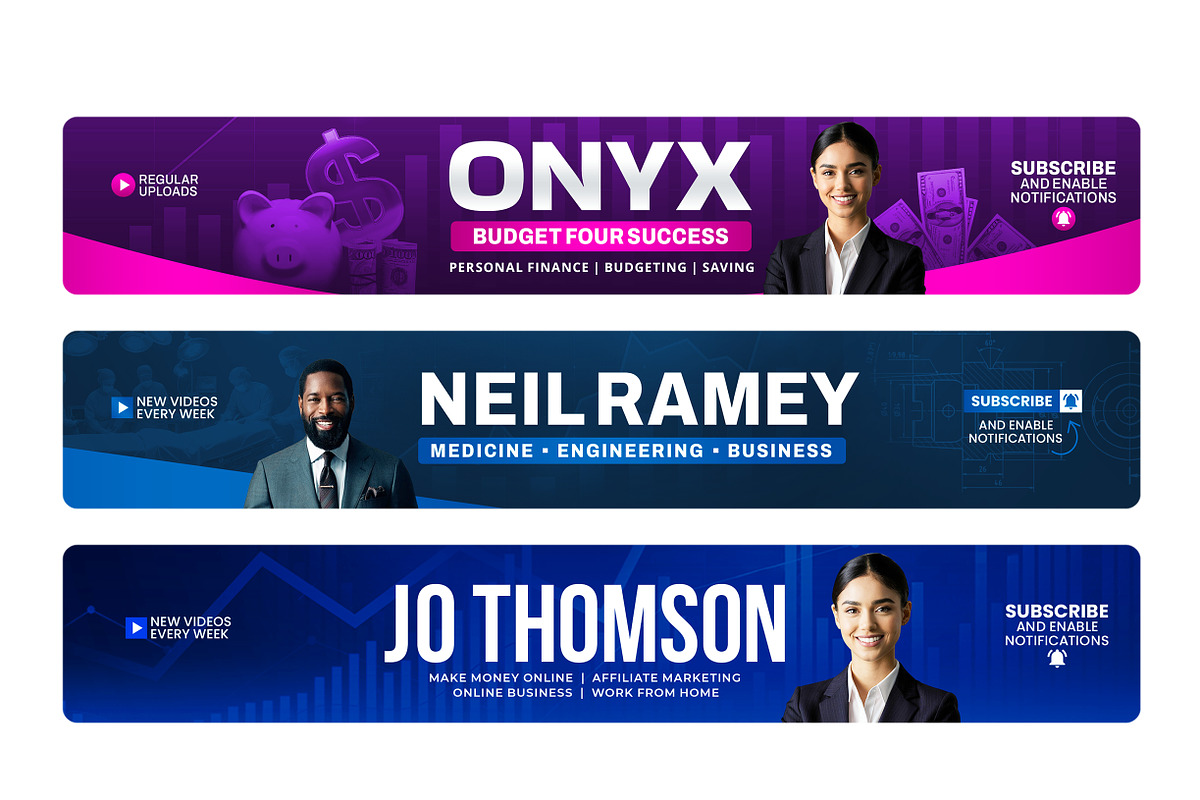 Business YouTube Banner Bundle Pack, a Social Media Template by Vaughn Studios (Photo 3 of 8)