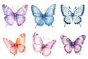 Soft Girly Butterfly Clipart Bundle, an Illustration by SinaCreation (Thumbnail 2 of 5)