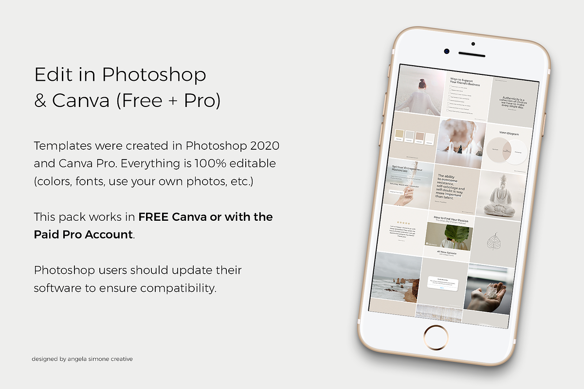 Instagram Canva Minimalist Templates, a Social Media Template by angela simone creative (Photo 8 of 25)