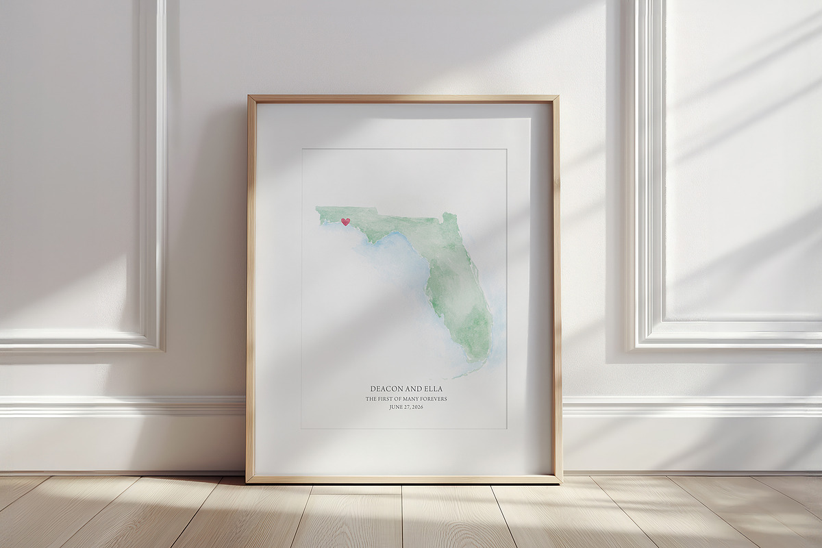 Watercolor Map of Florida, an Illustration by Beloved Paper (Photo 2 of 6)