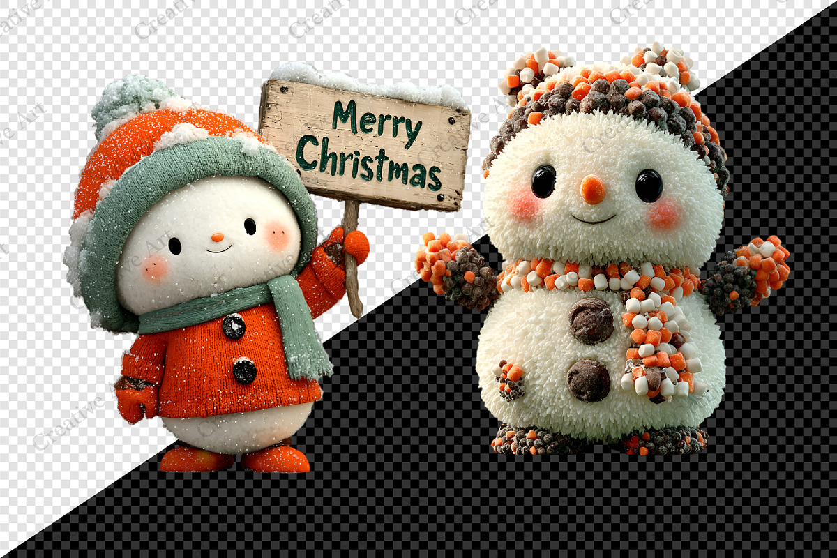 Christmas Snowman Clipart Bundle, an Illustration by Creative Art (Photo 8 of 10)