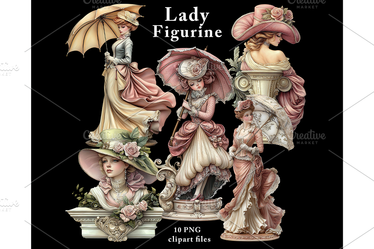 Lady Figurine Clipart PNG, an Illustration by Memories By Lea (Photo 2 of 8)