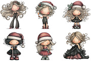 Watercolor Glam Christmas Girl, an Illustration by DreamArtGraphic (Thumbnail 2 of 5)