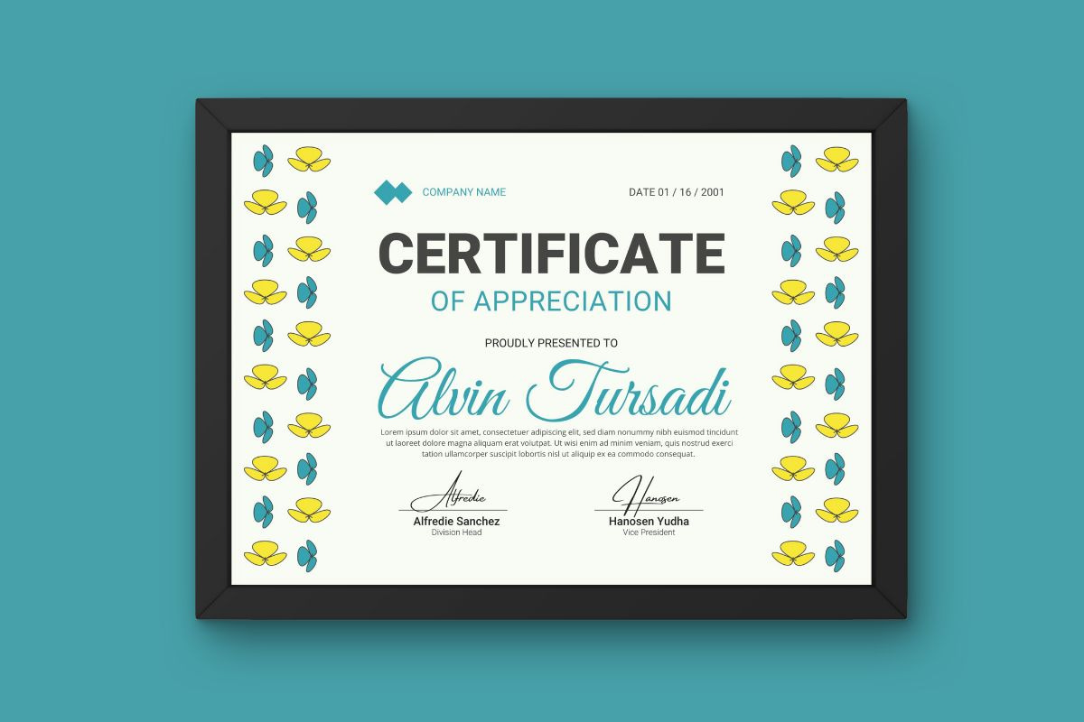 Certificate of Appreciation Template, a Print Template by twinstd (Photo 2 of 3)