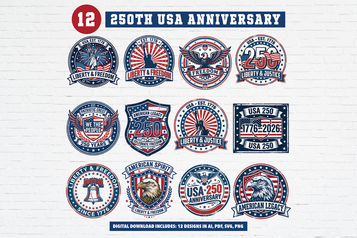USA 250th Anniversary Clipart Bundle, an Object Graphic by Guavanaboy (Photo 1 of 3)
