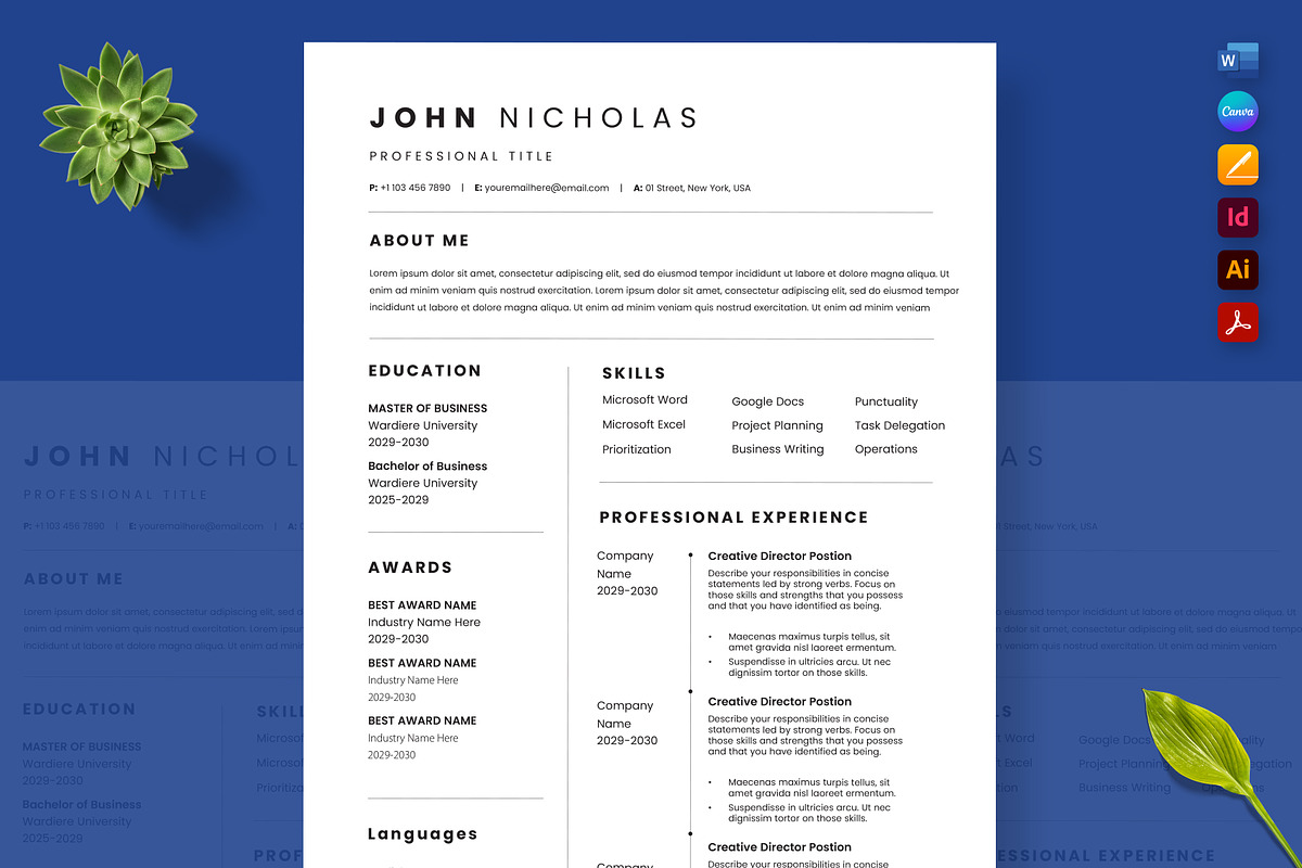 ATS-Freindly Job Resume, a Resume Template by Nur Designer (Photo 3 of 4)