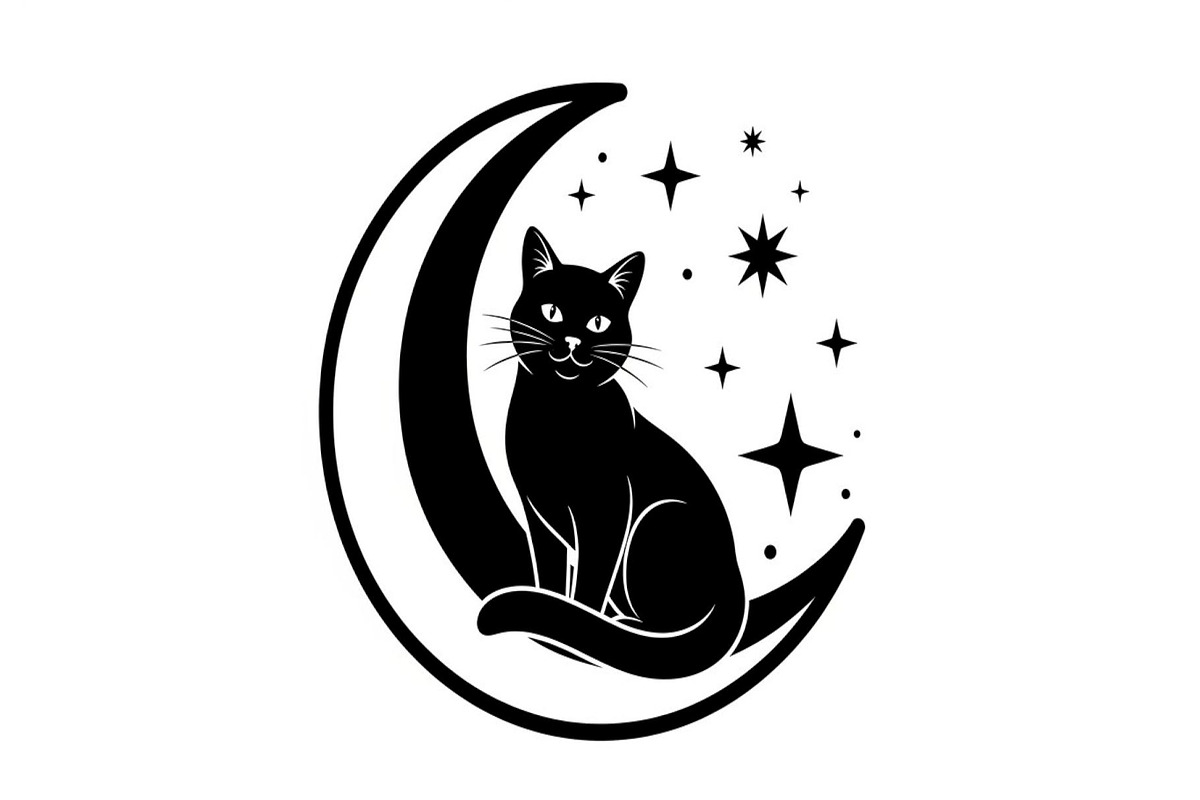 50 Cat Moon Silhouette Vector Bundle, an Illustration by jahid234 (Photo 45 of 51)