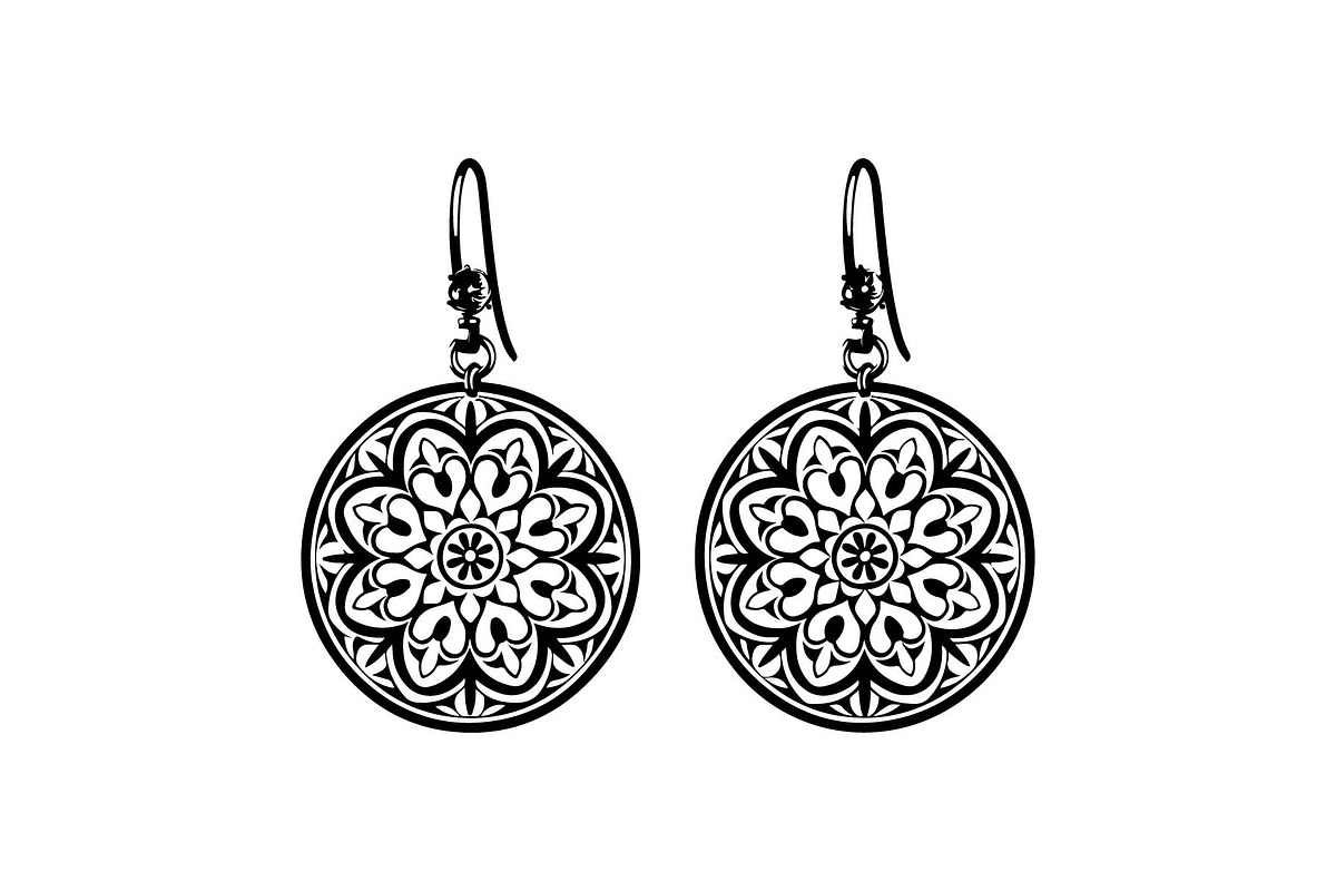 Round Filigree Earrings SVG Set, an Object Graphic by Creativeshirt (Photo 5 of 13)