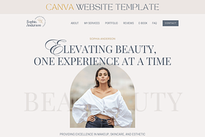 Beauty Website Template Canva Boho