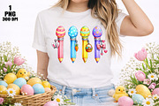 Cute Easter Pencil Set PNG, an Illustration by Daily.Designs (Thumbnail 5 of 5)