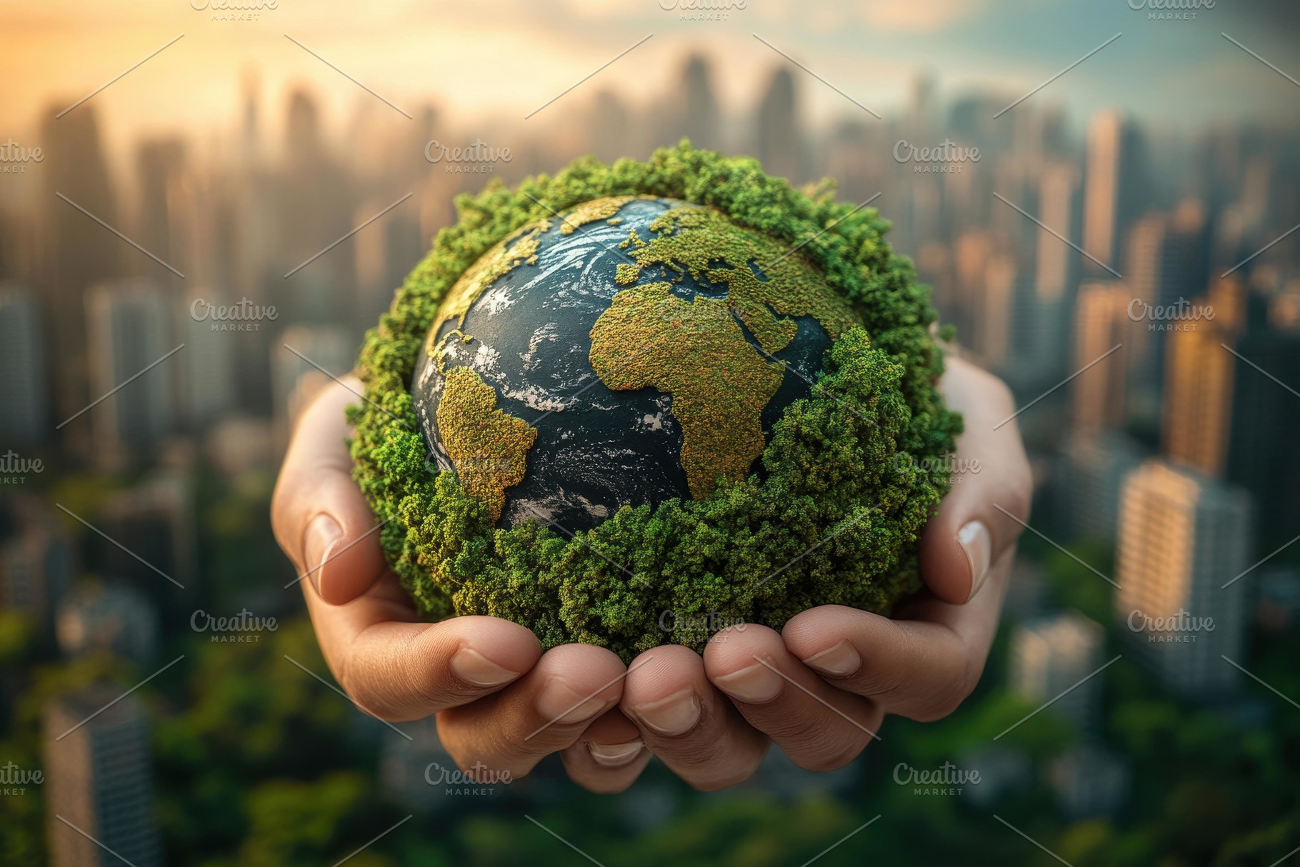 Hands holding a lush green represent, a Photo by Tanuart