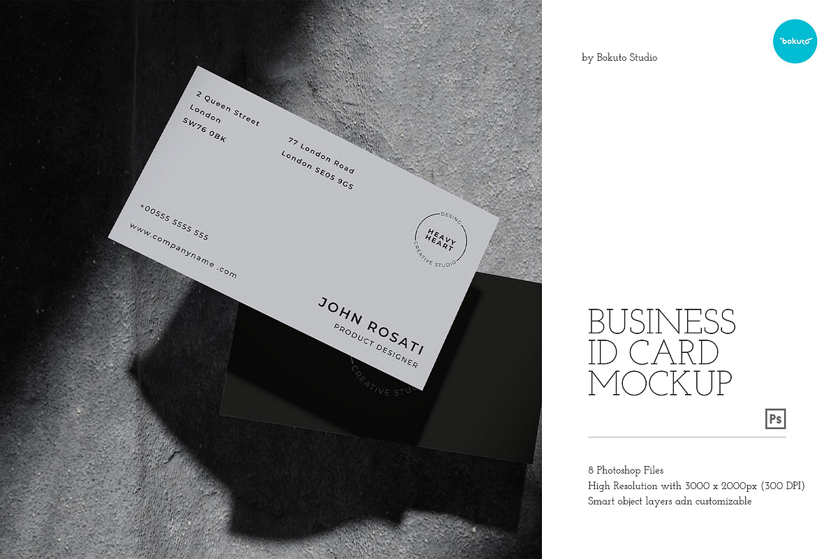 Business ID Card - Mockup, a Books & Magazine Mockup by Bokuto (Photo 1 of 9)