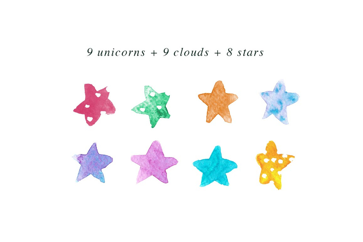 26 Watercolor Unicorn Illustrations, an Illustration by Heartmade by Claudia (Photo 3 of 4)