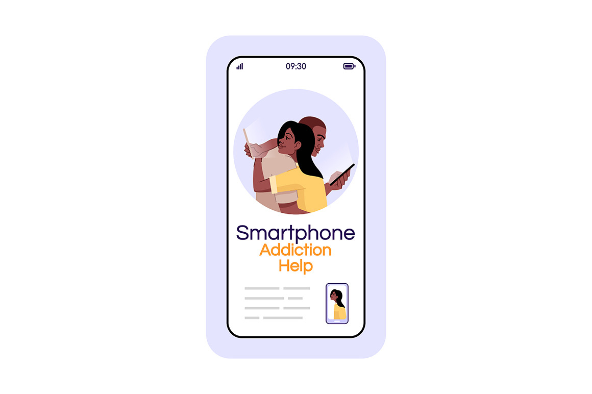 Smartphone addiction app screen, a Hat Mockup by bsd studio