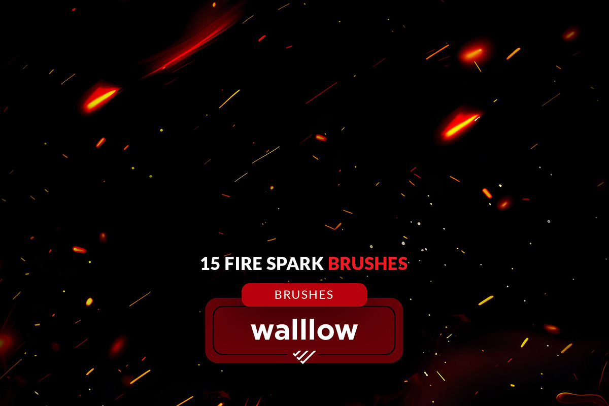 Fire sparks photoshop dbrush set, a Brush Add-On by Walllow Creatives (Photo 2 of 3)
