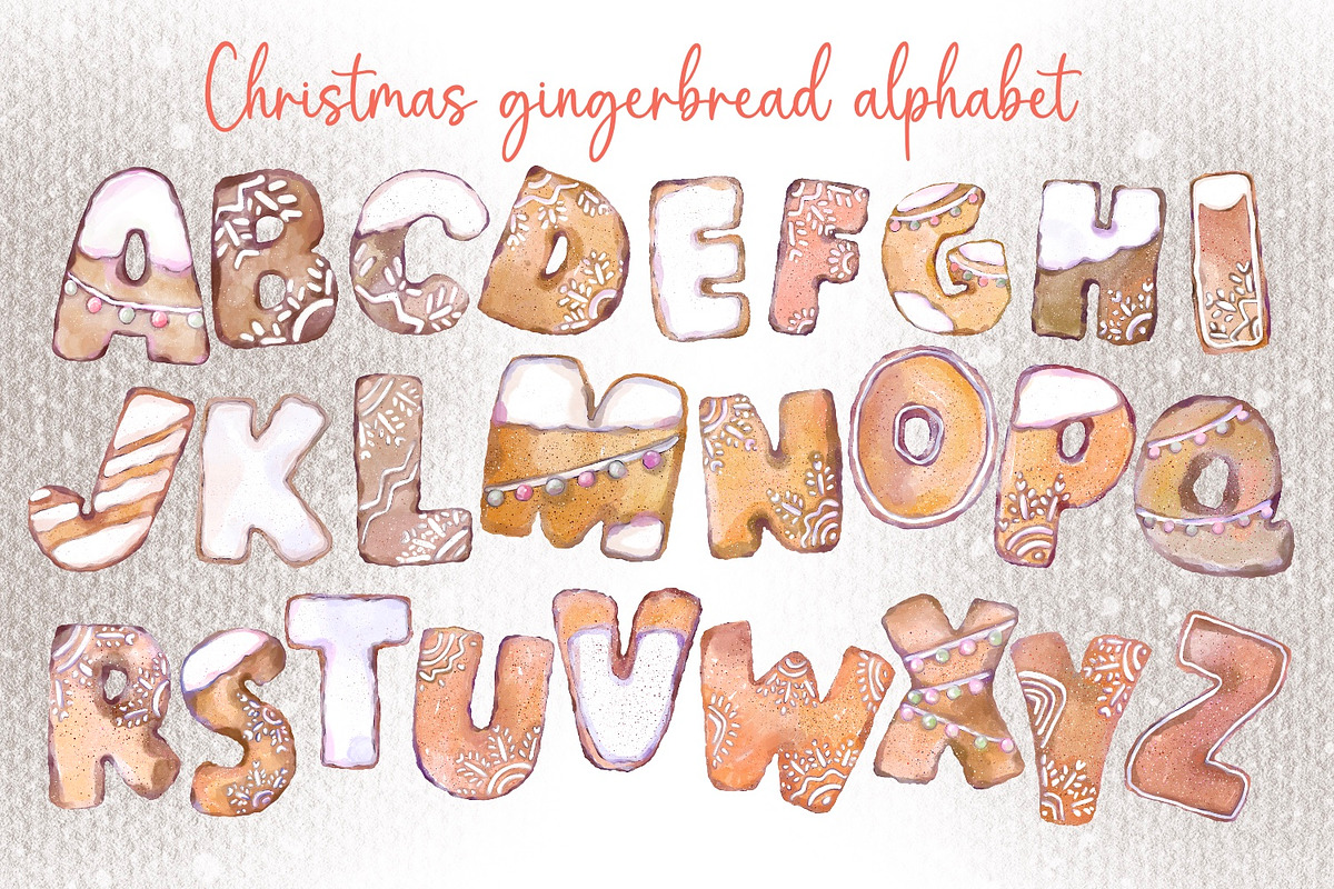 Christmas gingerbread alphabet, a Food Illustration by Shabbypie (Photo 3 of 12)