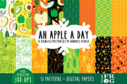 An Apple a Day - Seamless Patterns, a Pattern Graphic by Purple Frog (Thumbnail 1 of 4)