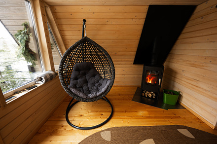 Fireplace at cozy comfortable for people cold weather easy indoo, a Person Photo by AS photostudio