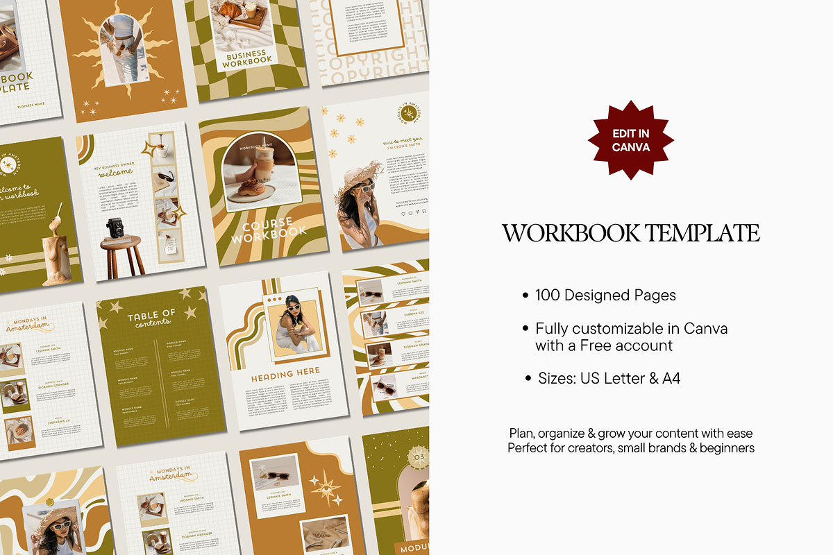 Boho Ebook Workbook Canva Template, a Marketing Template by Anna Design Studio (Photo 2 of 11)