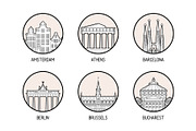 Icons of 30 European cities, a Work Illustration by TheMountBirdStudio (Thumbnail 3 of 9)