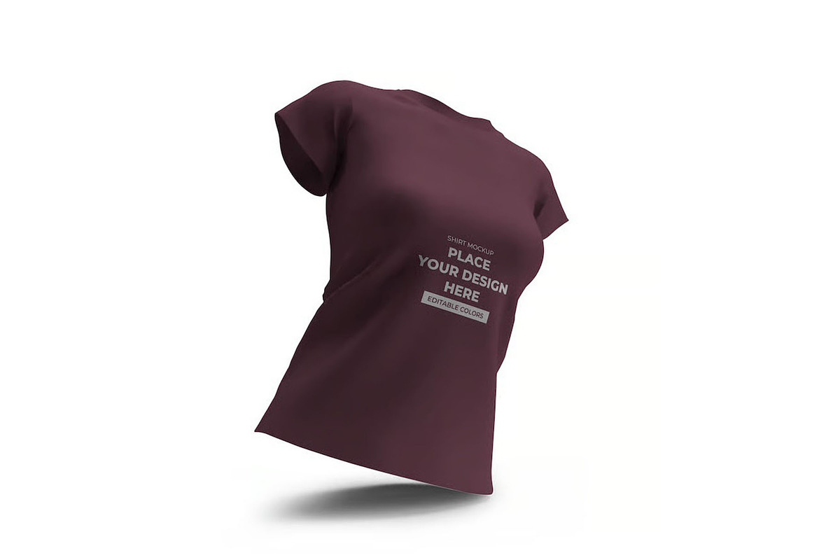 Woman Shirt Mockup Template Set, a Shirt Mockup by DesignRushMarket (Photo 10 of 11)