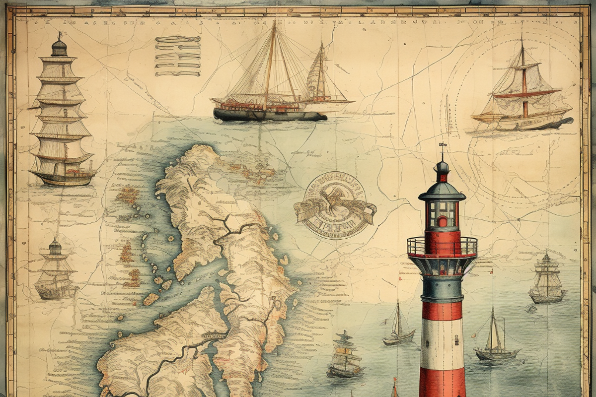 Vintage Lighthouse, a Background Graphic by Printable Treasure (Photo 3 of 7)