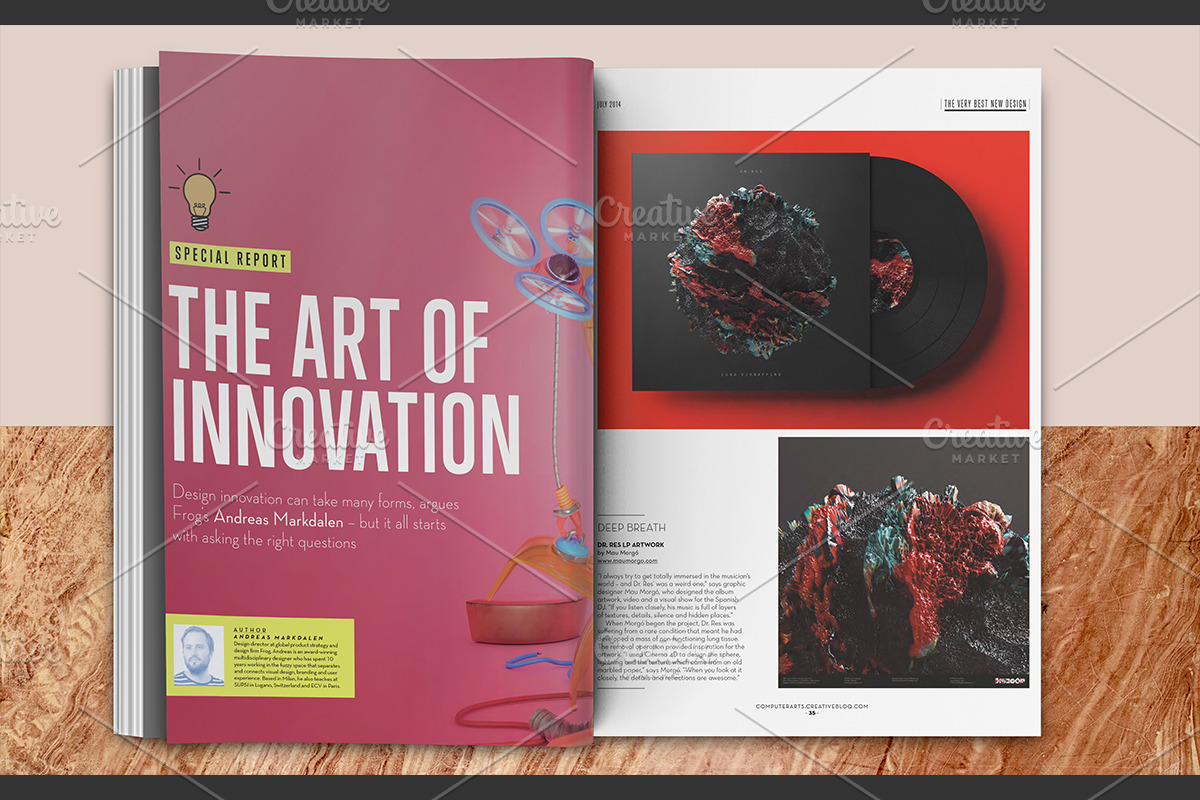 Open and Folded Magazine PSD Mockup, a Print Template by Sinlatown (Photo 3 of 8)